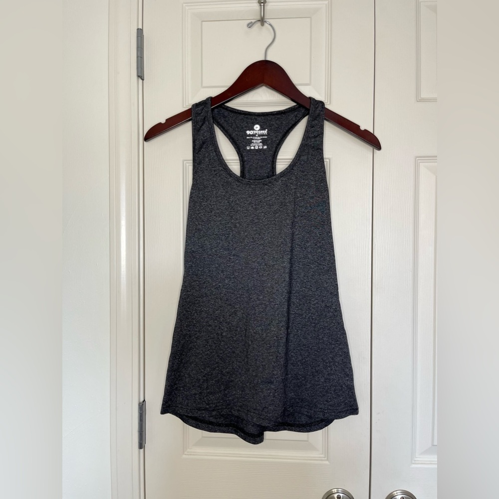Gray scoop neck workout tank